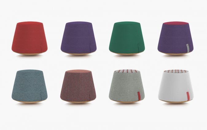 Bebop active seats shown in various designs and colors