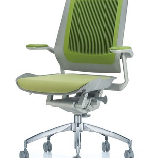 Muzo's Bodyflex mobile task chair complete with auto-glide technology in green