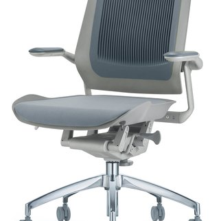 Muzo's Bodyflex mobile task chair complete with auto-glide technology in blue