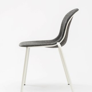 Side view of Muzo's LJ2 robust stacking chair
