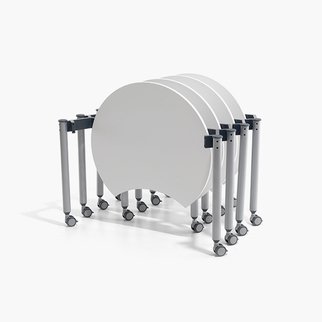 Muzo's Mini Mobile nesting tables for easy storage