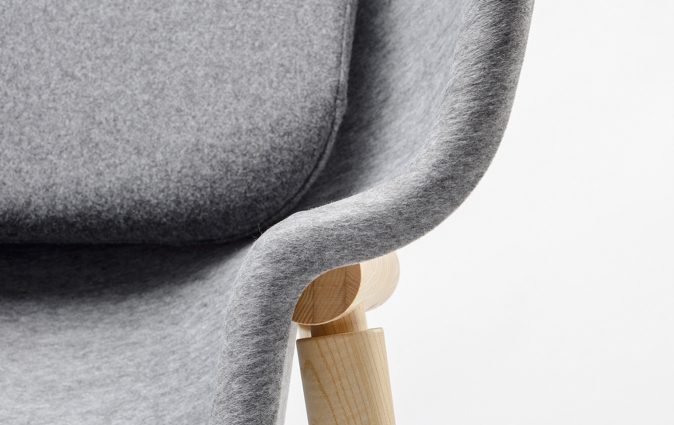 Close up of PET felt used to create M-Pod privacy chair