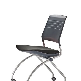 Black Switch mobile nesting chair with active back technology - also available with optional armrests