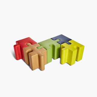 Puzzle seating joined in various colors