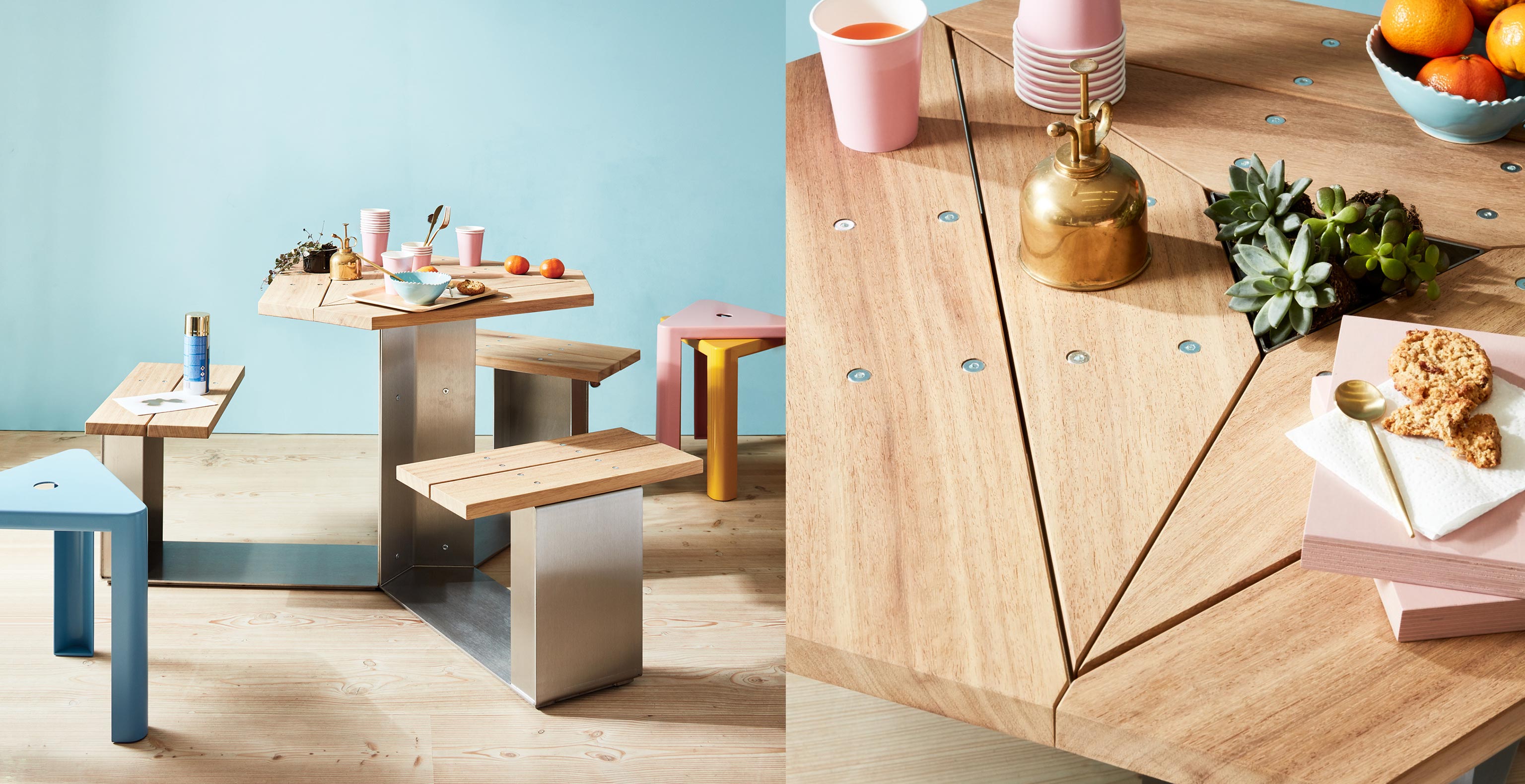 キャンプマニアプロダクツ　MINI TABLE サイズS walnut mix CAMP MANIA PRODUCTS キャンプマニアプロダクツ INOUTDOOR LIVING